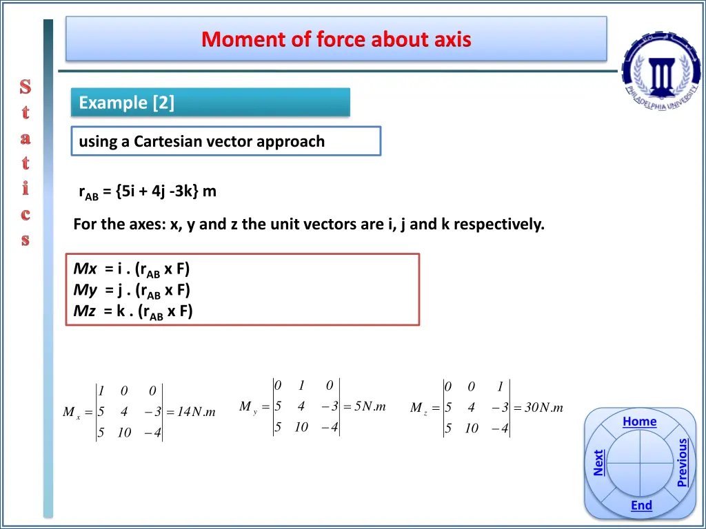 moment of force about axis 4