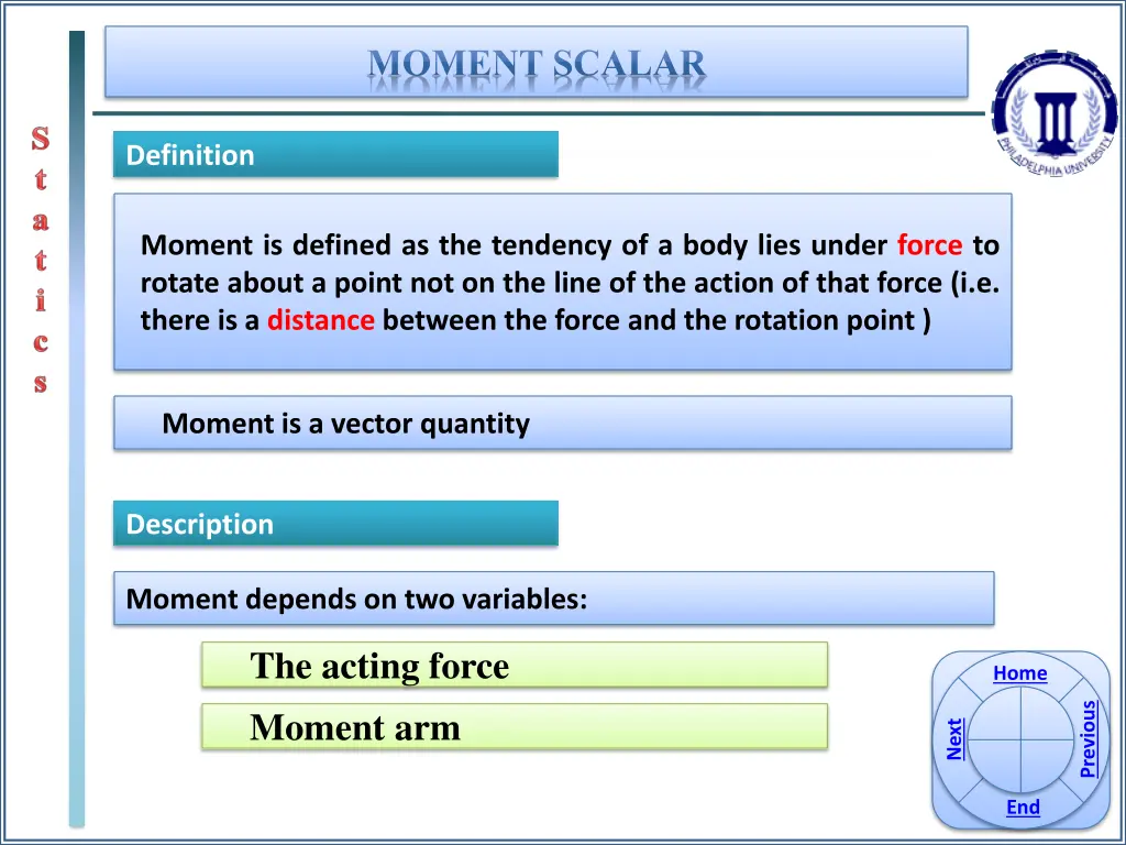 moment scalar