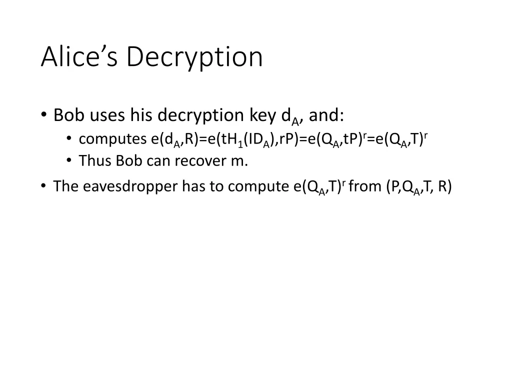 alice s decryption