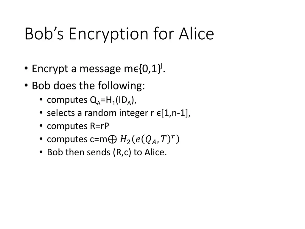 bob s encryption for alice