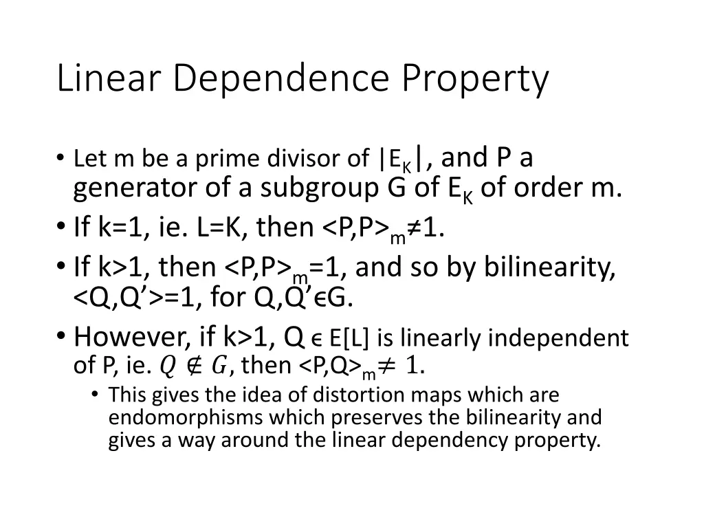 linear dependence property