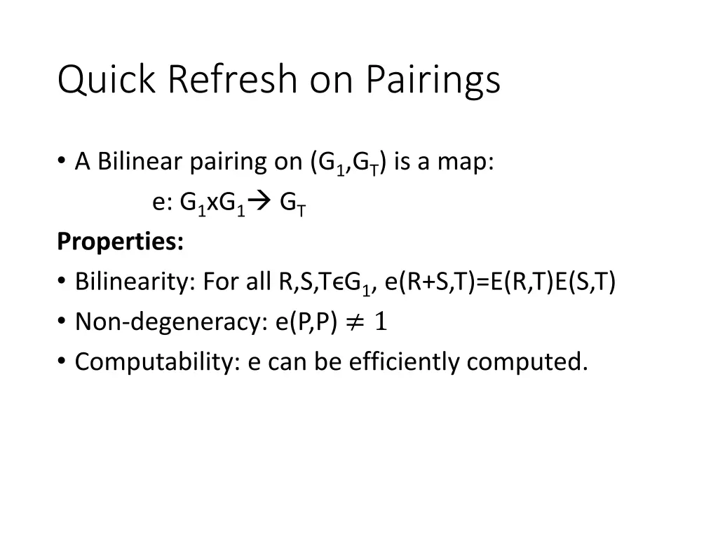 quick refresh on pairings