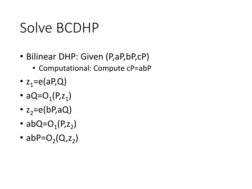 solve bcdhp