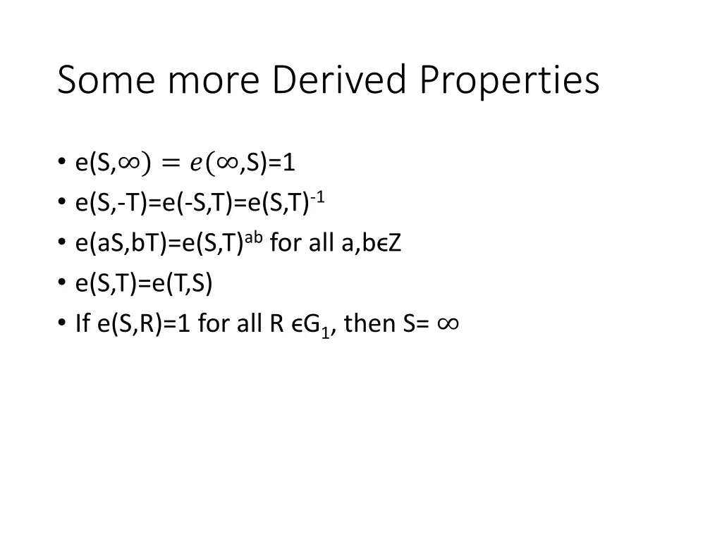 some more derived properties