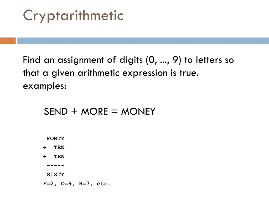 cryptarithmetic