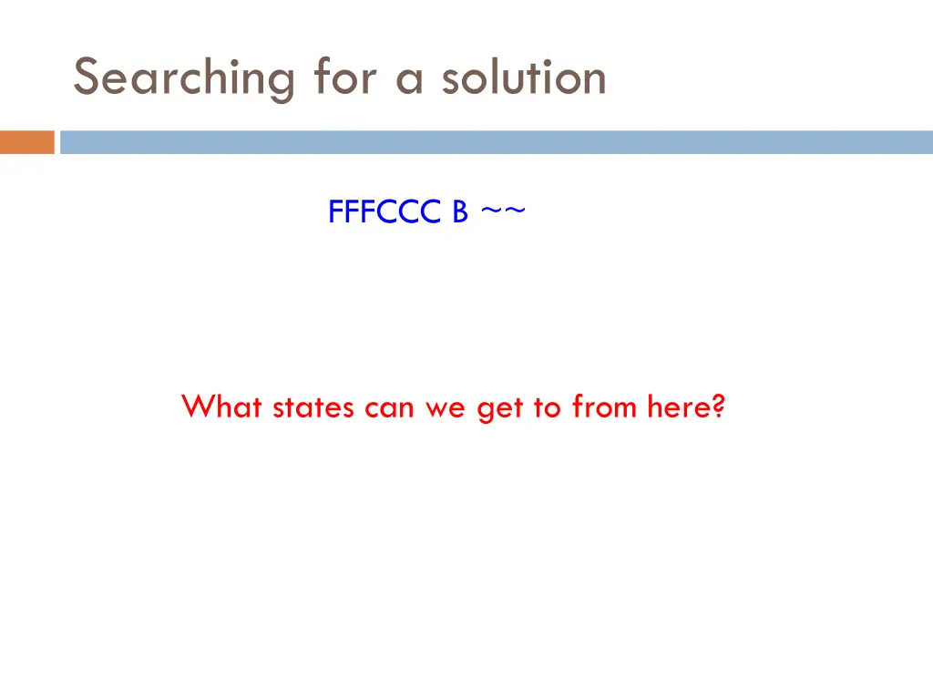 searching for a solution