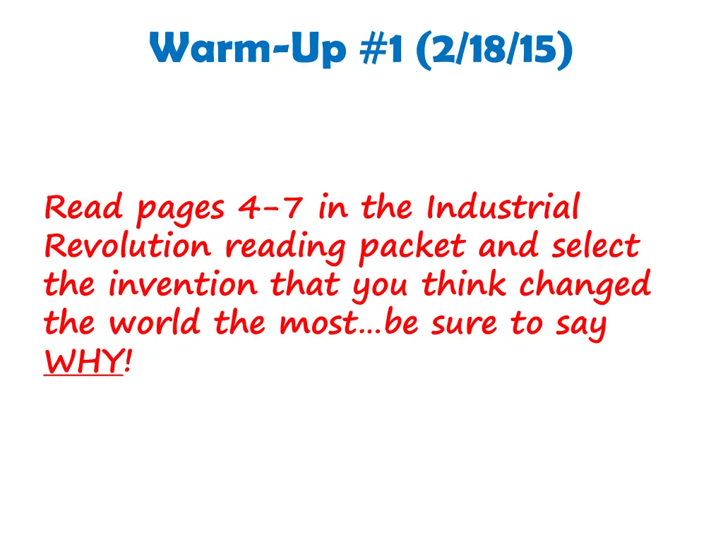 warm up 1 2 18 15