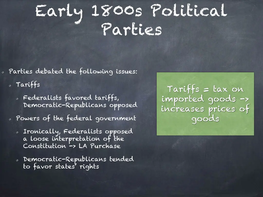 early 1800s political parties