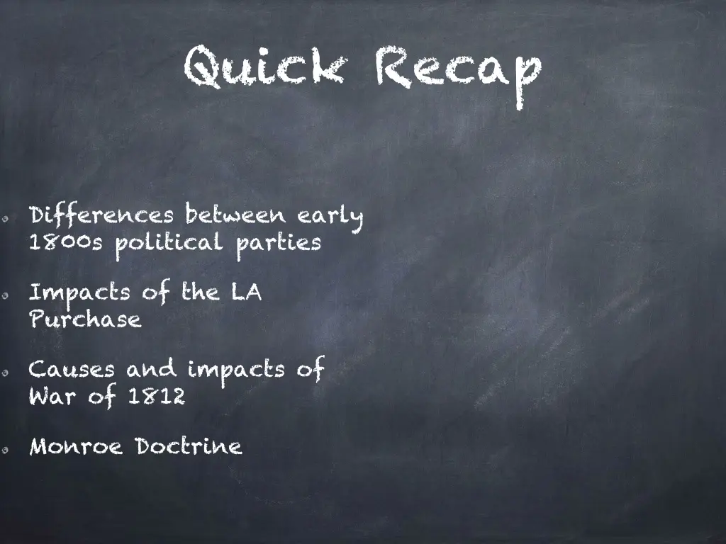 quick recap