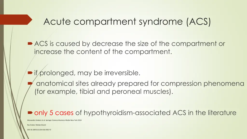 acute compartment syndrome acs