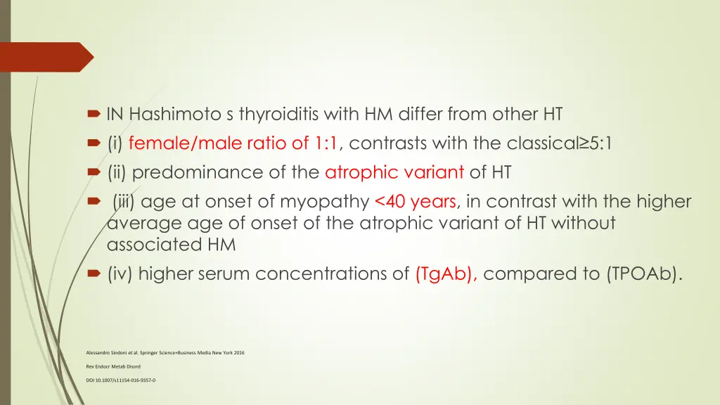 in hashimoto s thyroiditis with hm differ from
