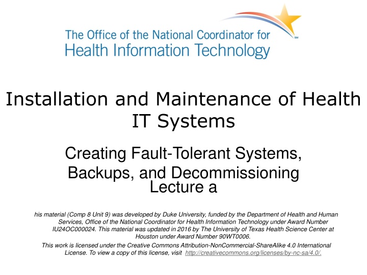 installation and maintenance of health it systems