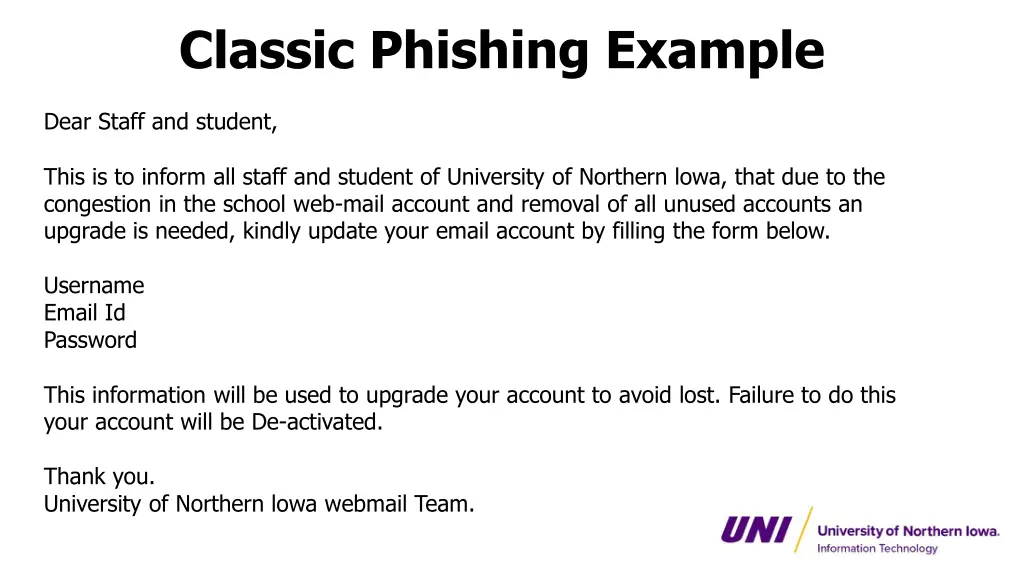 classic phishing example
