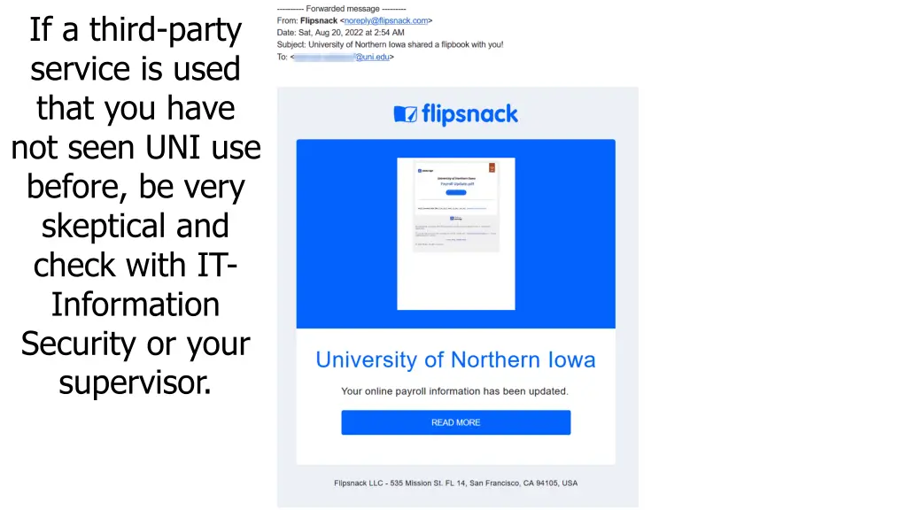 if a third party service is used that you have