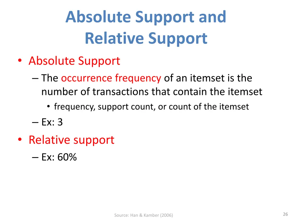 absolute support and relative support absolute
