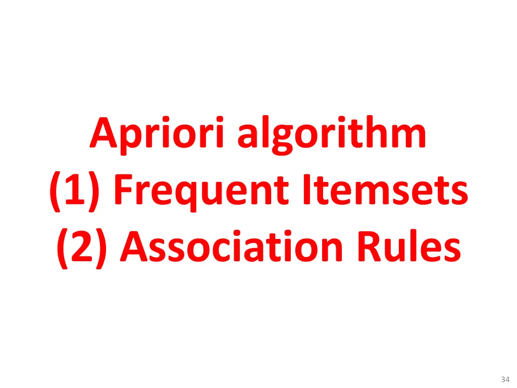 apriori algorithm 1 frequent itemsets