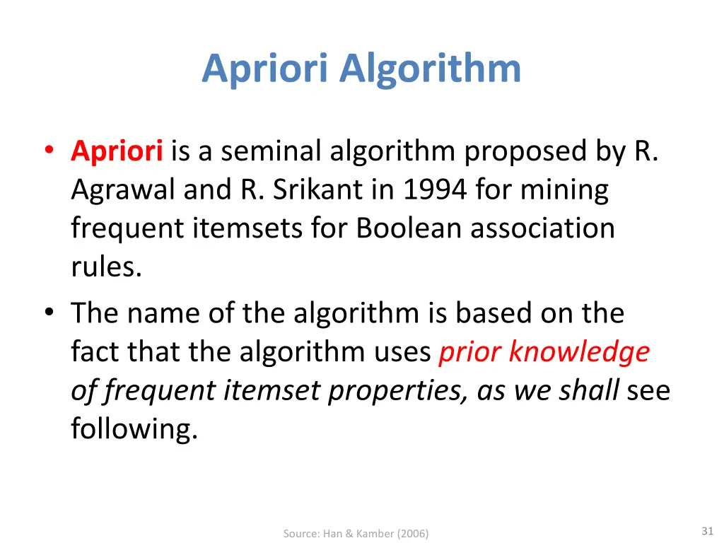 apriori algorithm