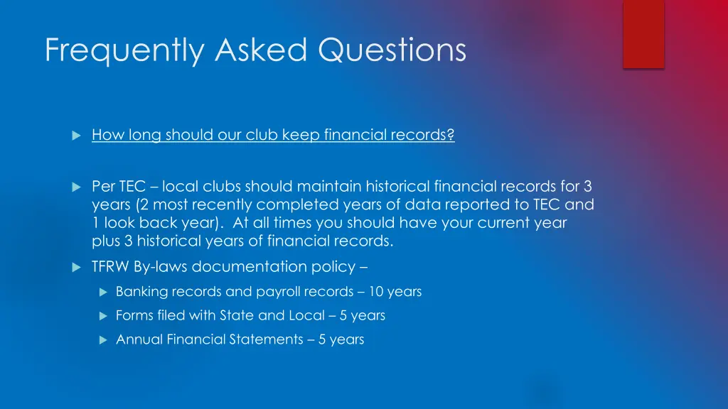 frequently asked questions 1
