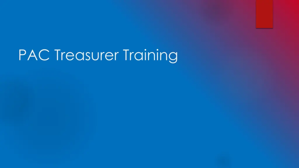 pac treasurer training
