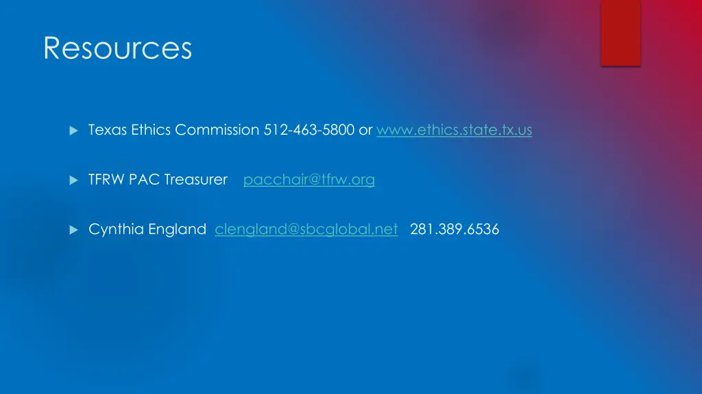 resources
