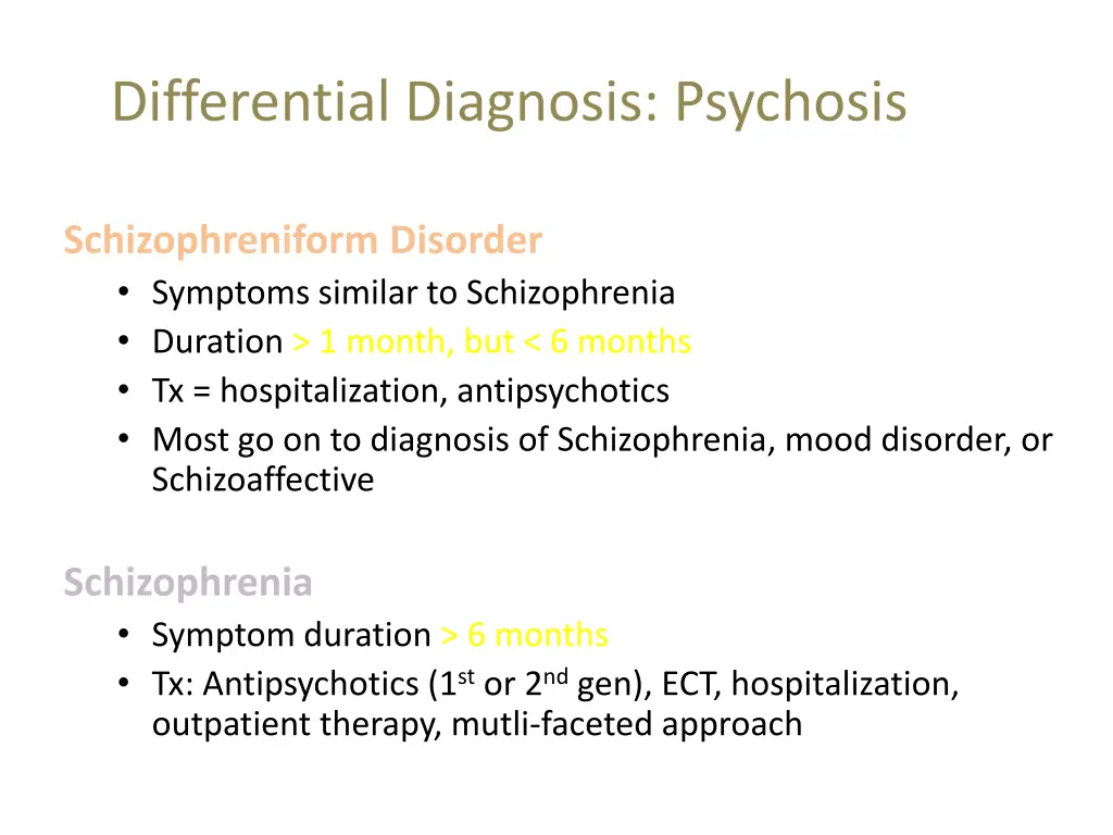 differential diagnosis psychosis 1