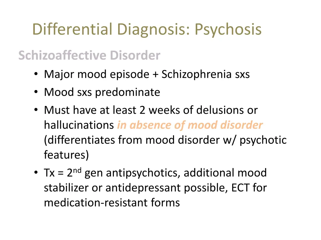 differential diagnosis psychosis 2