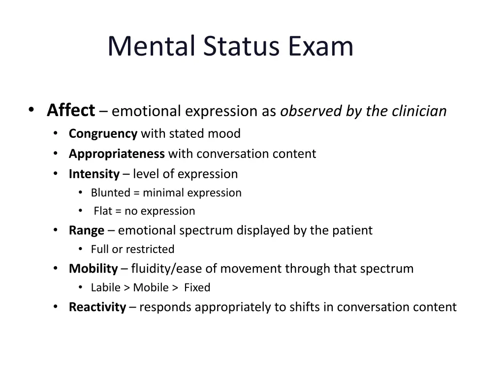 mental status exam 1