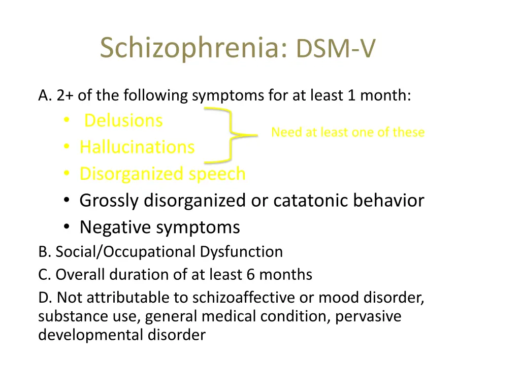 schizophrenia dsm v