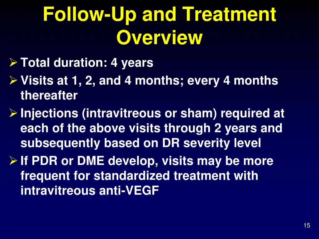 follow up and treatment overview