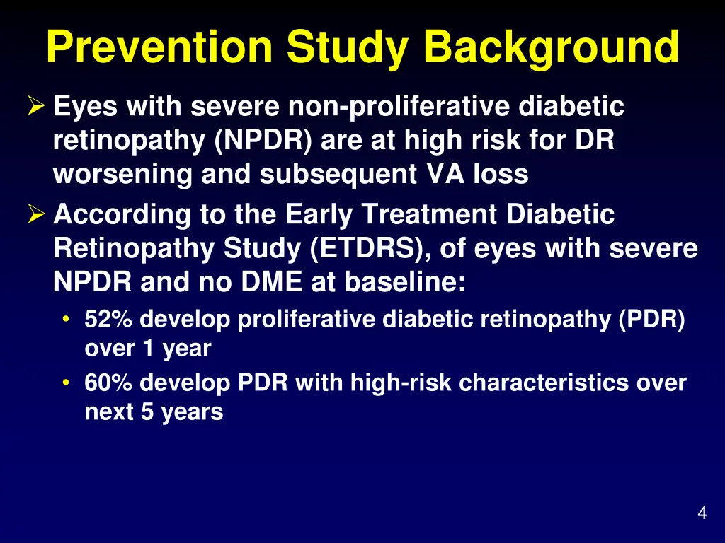 prevention study background