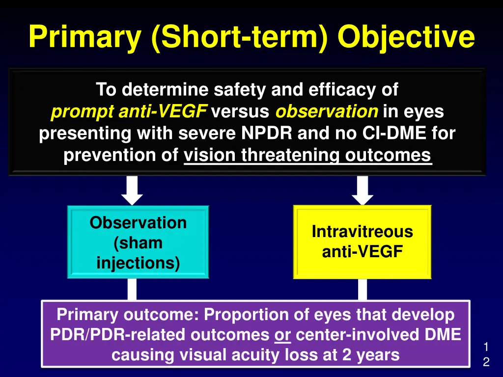 primary short term objective