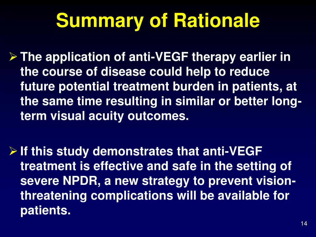 summary of rationale