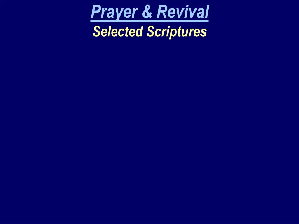 prayer revival selected scriptures