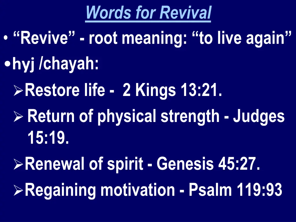 words for revival