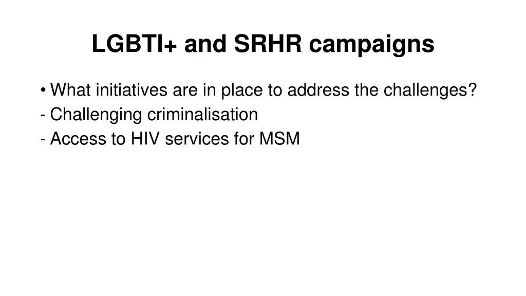 lgbti and srhr campaigns