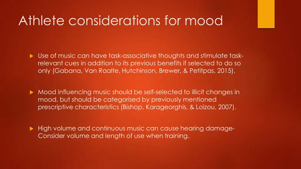 athlete considerations for mood