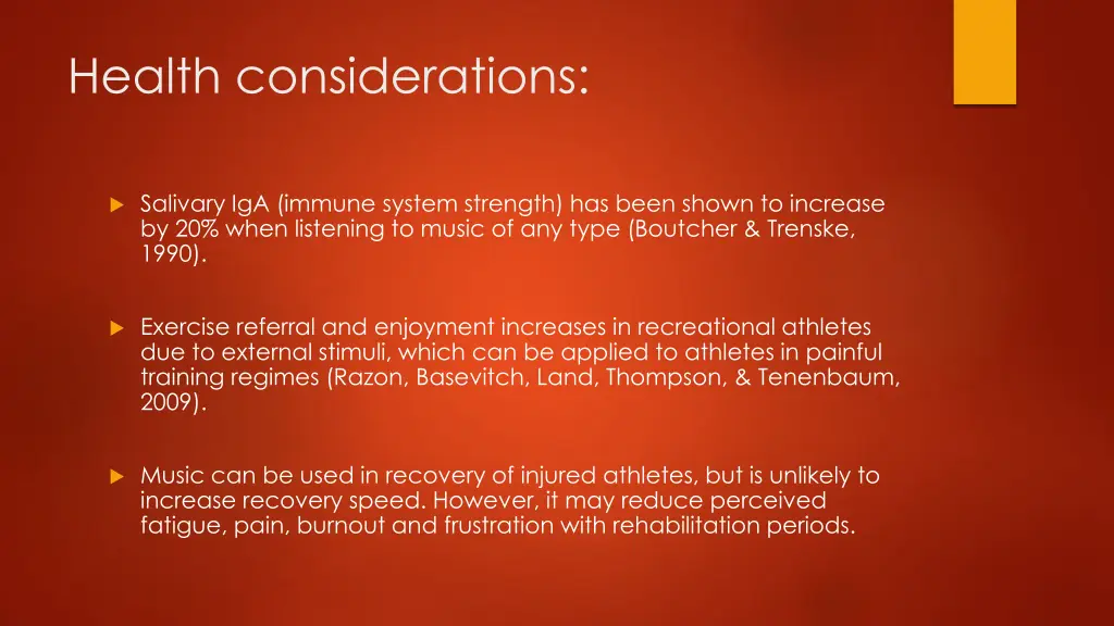 health considerations