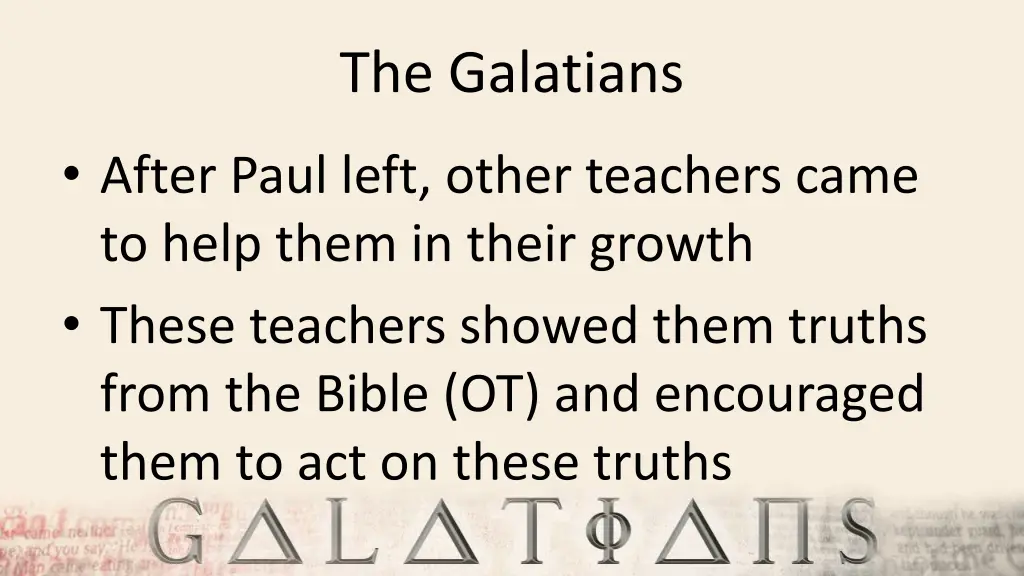 the galatians 1