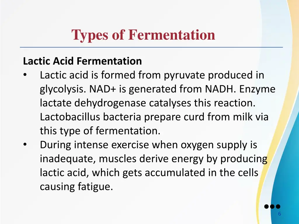 types of fermentation