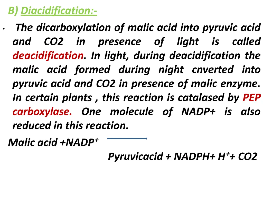 b diacidification
