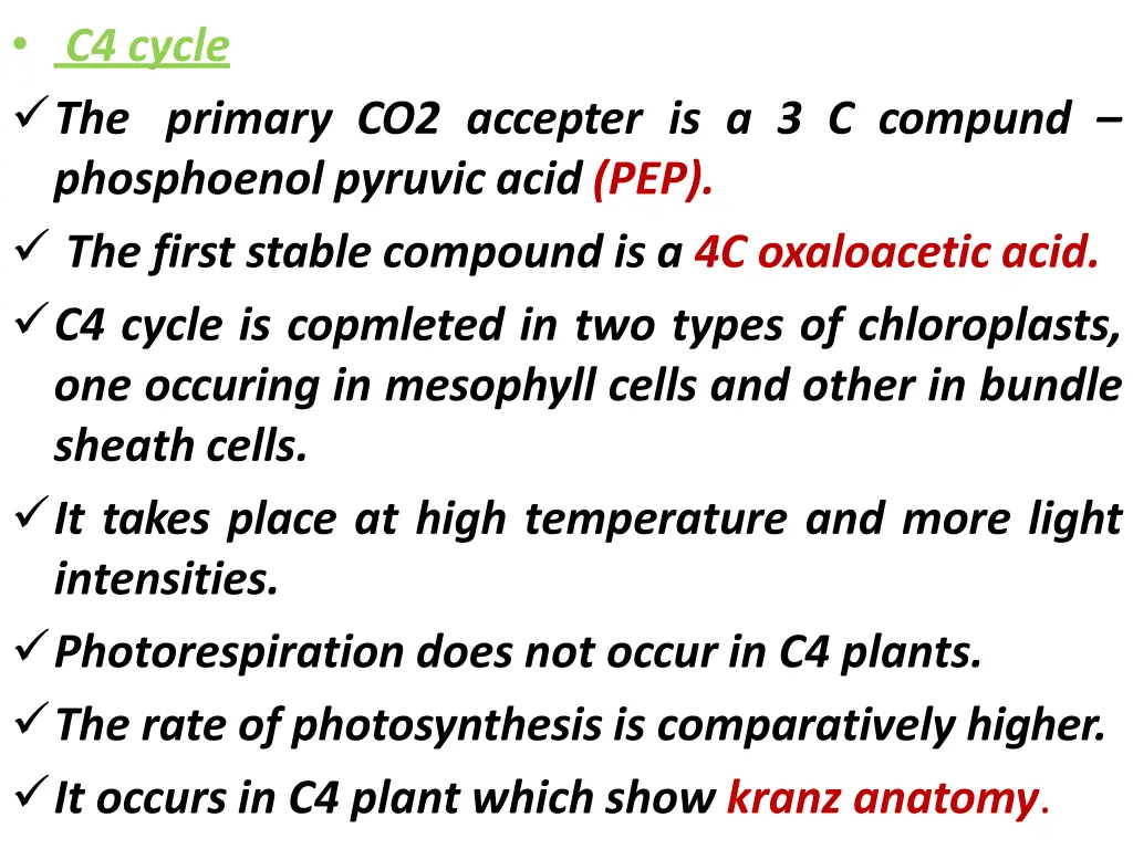 c4 cycle the primary co2 accepter