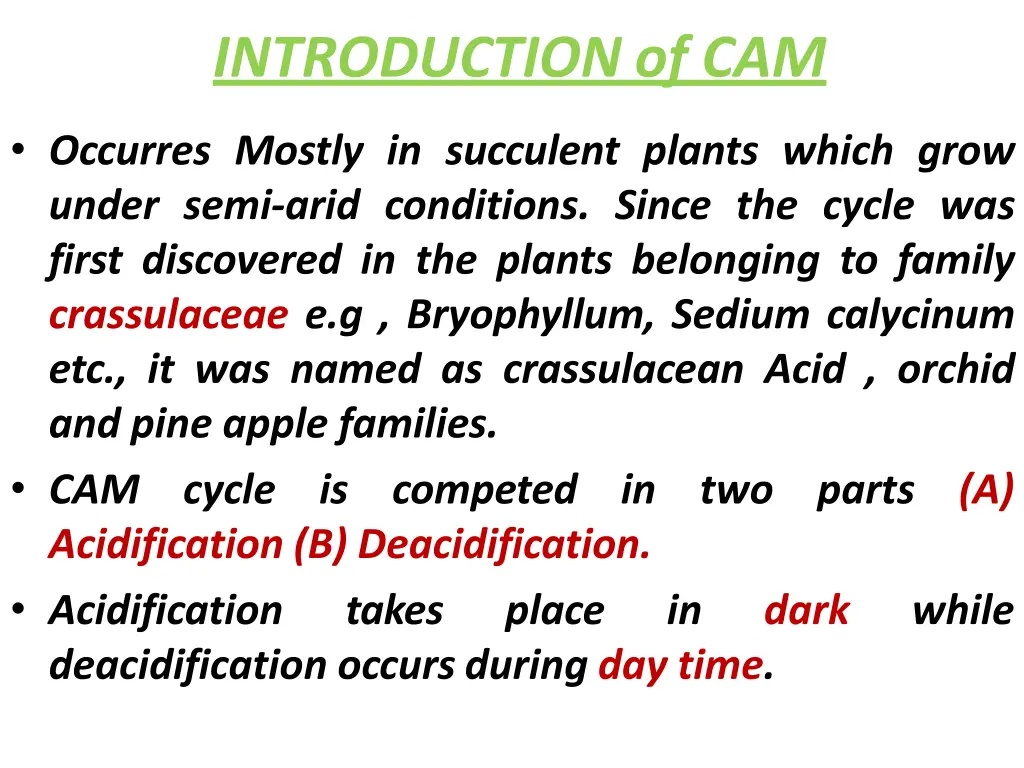 introduction of cam