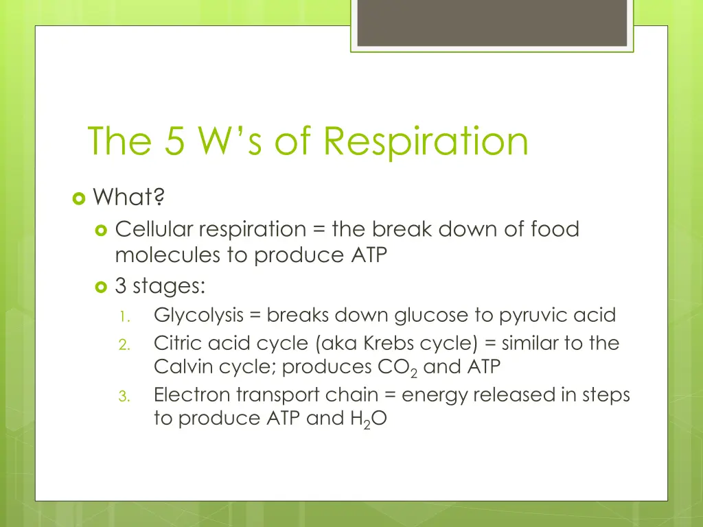 the 5 w s of respiration 1