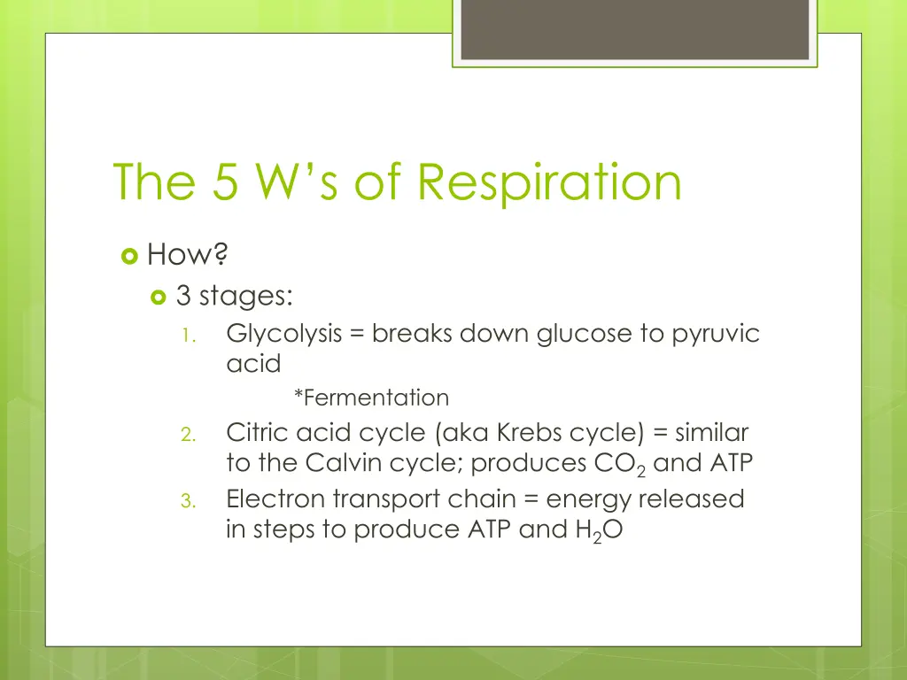 the 5 w s of respiration 5