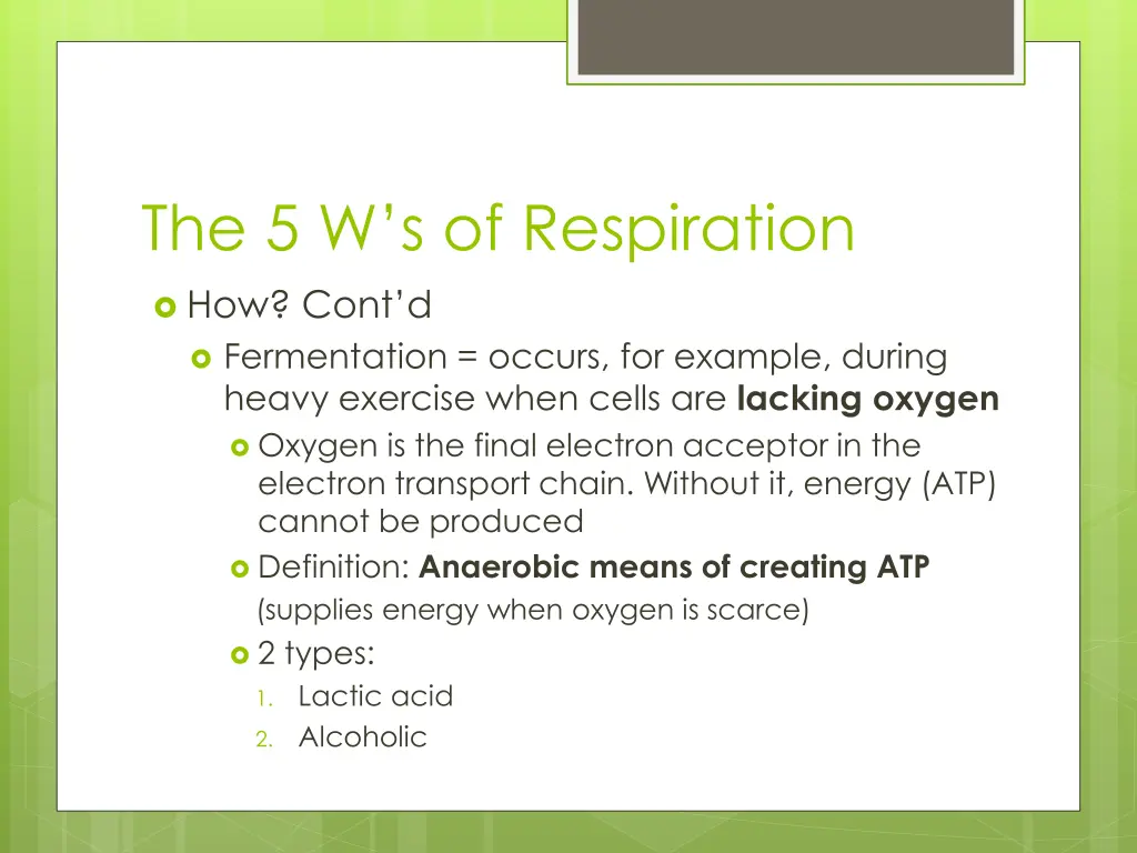 the 5 w s of respiration 6