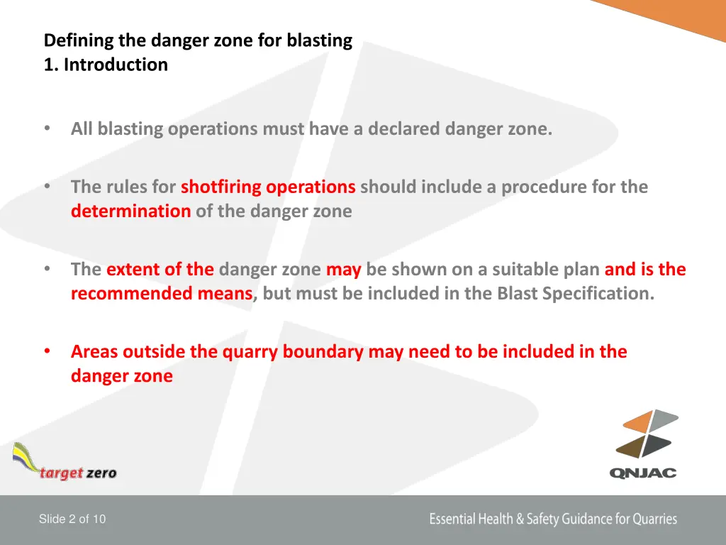 defining the danger zone for blasting