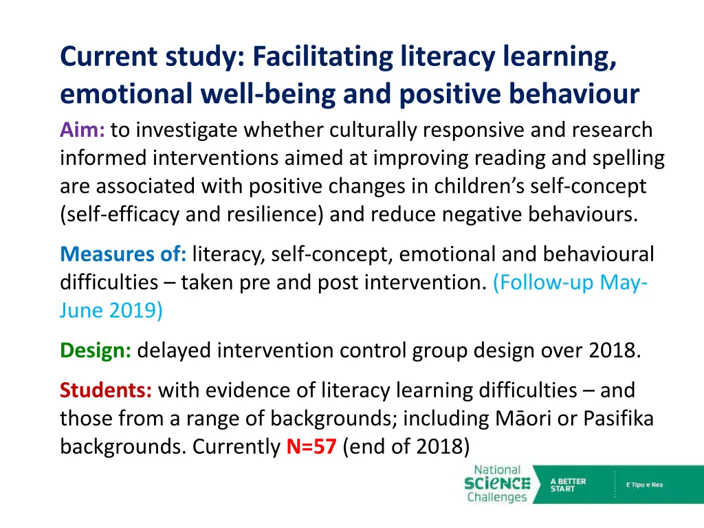 current study facilitating literacy learning