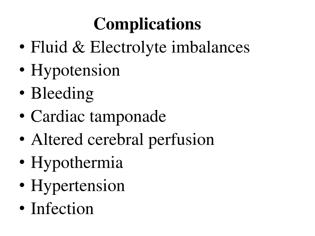complications