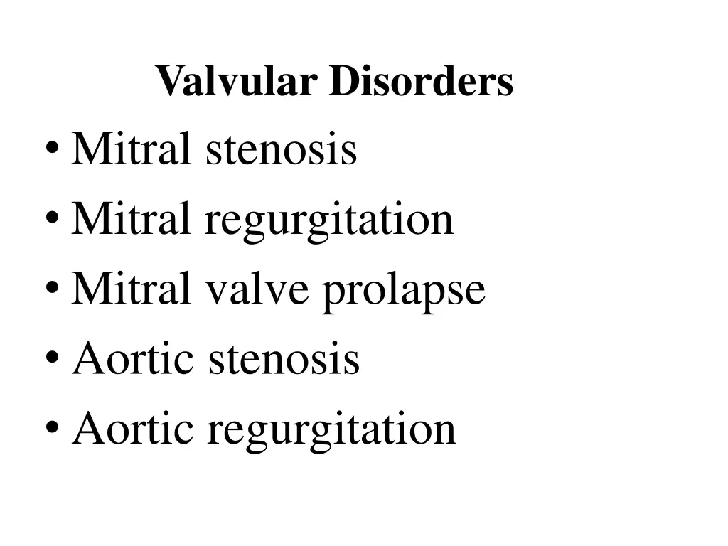 valvular disorders mitral stenosis mitral