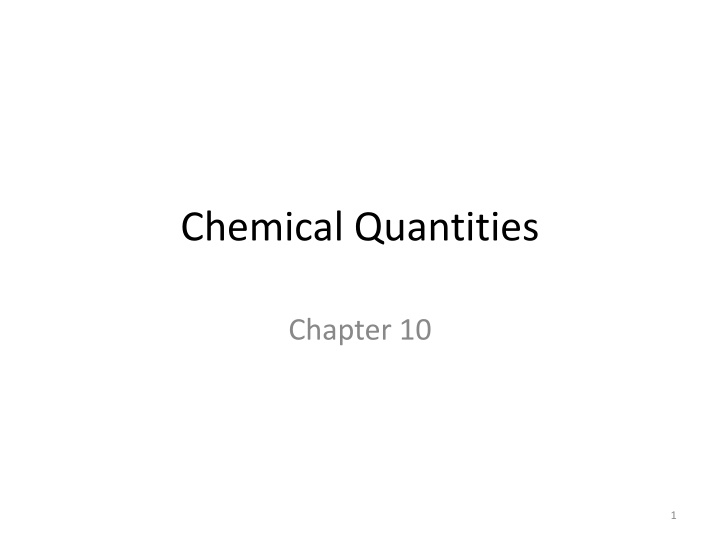 chemical quantities